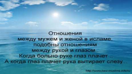 Отношения в семье Отношения в мусульманской семье: Хадисы, наставления, аяты. 